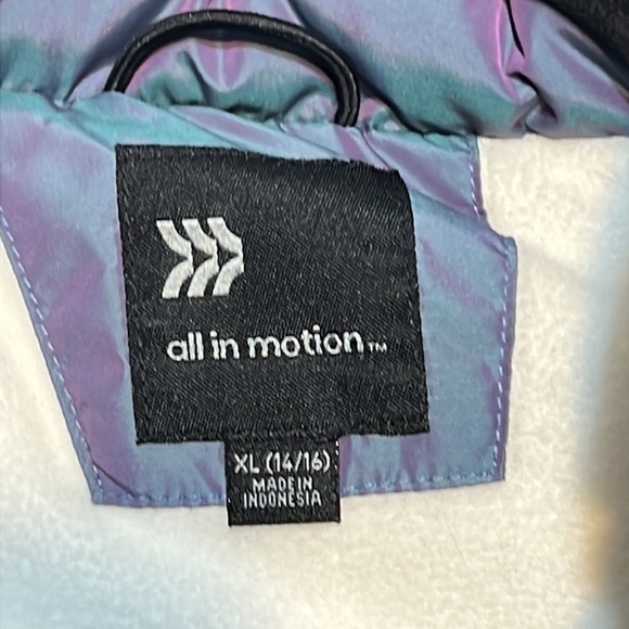 All In Motion Girls Purple Metallic Winter Snow Jacket Size XL 14/16 - Picture 6 of 16